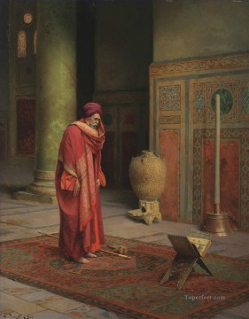  Prayer Painting - At Prayer Ludwig Deutsch Orientalism Araber